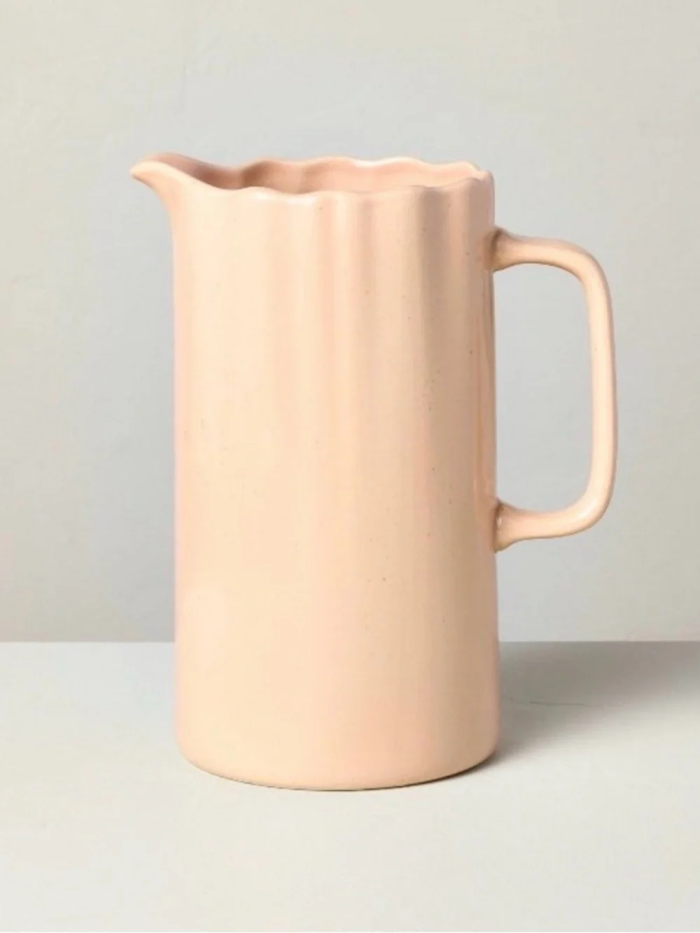 Hearth & Hand with Magnolia Scalloped Stoneware Beverage Pitcher Blush
